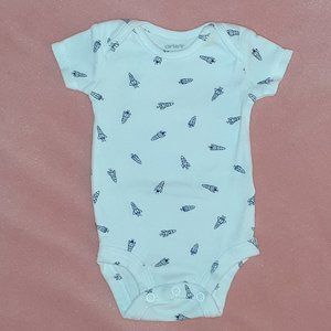 Carter's NB rocket print onsie